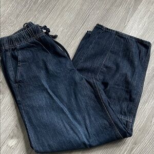 NWT Old Navy Dark Wash High-Waisted Pull-On Barrel Jeans
